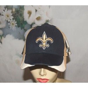 Reebok New Orleans Saints NFL Hat Baseball Cap Top of the Line Stretch to Fit